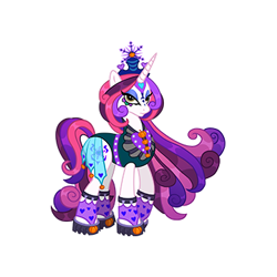 Size: 360x360 | Tagged: safe, gameloft, princess amore, pony, unicorn, g4, my little pony: magic princess, clothes, edgy, edgy amore, emo, goth, leotard, makeup, simple background, socks, solo, transparent background