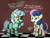 Size: 3620x2719 | Tagged: safe, artist:background basset, bon bon, lyra heartstrings, sweetie drops, earth pony, gynoid, pony, robot, robot pony, unicorn, g4, animatronic, annoyed, bon bon is not amused, clothes, costume, duo, female, five nights at freddy's, high res, l.u.l.s., missing eye, open mouth, open smile, roboticization, security guard, smiling, unamused