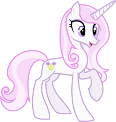 Size: 6063x6371 | Tagged: safe, artist:starryshineviolet, fleur-de-lis, pony, unicorn, g4, absurd resolution, eyeshadow, female, horn, makeup, mare, open mouth, raised hoof, simple background, solo, surprised, transparent background, vector