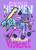 Size: 1770x2480 | Tagged: safe, artist:punkittdev, starlight glimmer, trixie, unicorn, anthro, plantigrade anthro, g4, baseball bat, bomb, bullet, converse, duo, female, gritted teeth, knife, limited palette, mare, morning star, purple background, running, shoes, simple background, sword, teeth, weapon