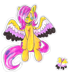 Size: 1100x1100 | Tagged: safe, artist:larvaecandy, fluttershy, pegasus, pony, g4, nonbinary, nonbinary pride flag, pride, pride flag, simple background, solo, transparent background