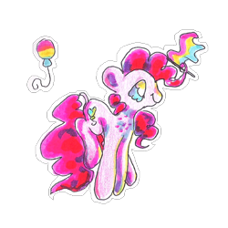 Size: 1000x1000 | Tagged: safe, artist:larvaecandy, pinkie pie, earth pony, pony, g4, pansexual, pansexual pride flag, pride, pride flag, simple background, solo, transparent background