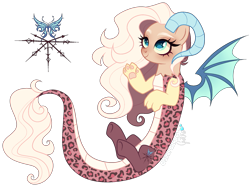 Size: 2159x1604 | Tagged: safe, artist:gihhbloonde, oc, oc only, unnamed oc, draconequus, hybrid, adoptable, bat wings, closed mouth, colored horn, colored wings, cyan eyes, draconequus oc, female, floating, horn, interspecies offspring, lightly watermarked, looking up, multicolored wings, offspring, pale belly, parent:discord, parent:fluttershy, parents:discoshy, paws, simple background, smiling, spread wings, transparent background, watermark, waving, wings