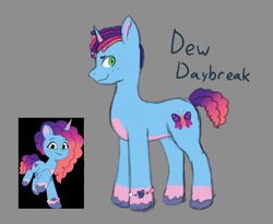 Size: 920x755 | Tagged: safe, artist:briarlight, misty brightdawn, pony, unicorn, g5, alternate hairstyle, bracelet, cute, dew daybreak, dewbetes, dreadlocks, freckles, jewelry, male, rebirth dew, rebirth misty, rule 63, stallion, unshorn fetlocks