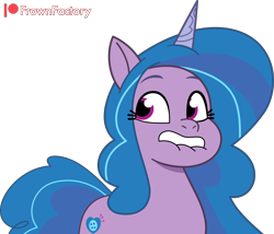 Size: 3498x3000 | Tagged: safe, artist:frownfactory, izzy moonbow, pony, unicorn, g5, my little pony: tell your tale, female, high res, horn, lip bite, mare, simple background, solo, transparent background, vector
