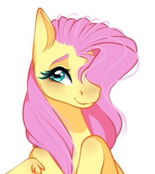 Size: 488x546 | Tagged: safe, artist:symphstudio, fluttershy, pegasus, pony, g4, bust, cute, female, mare, portrait, shyabetes, simple background, solo, white background