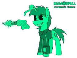 Size: 6300x4800 | Tagged: safe, artist:dacaoo, oc, oc only, oc:littlepip, pony, unicorn, fallout equestria, megaspell (game), absurd resolution, clothes, energy weapon, jumpsuit, magic, monochrome, pip-pony, pipbuck, simple background, telekinesis, transparent background, vault suit, weapon