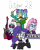 Size: 4000x5000 | Tagged: safe, artist:bigpurplemuppet99, photo finish, pixel pizazz, rarity, violet blurr, human, equestria girls, g4, crush (scooby-doo!), daphne blake, dusk (scooby-doo!), electric guitar, female, group, guitar, hex girls, keyboard, luna (scooby-doo!), microphone, musical instrument, quartet, scooby-doo!, scooby-doo! mystery incorporated, simple background, thorn (scooby-doo!), transparent background