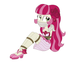 Size: 2000x2000 | Tagged: safe, artist:nie-martw-sie-o-mnie, roseluck, equestria girls, g4, life is a runway, bondage, bound and gagged, cloth gag, damsel in distress, female, gag, high res, kidnapped, simple background, solo, tied up, transparent background