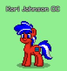 Size: 308x324 | Tagged: safe, artist:josephlu2021, oc, oc only, oc:kori johnson, earth pony, pony, pony town, earth pony oc, green background, pony oc, simple background, solo