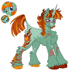 Size: 1000x1000 | Tagged: safe, artist:kazmuun, firecracker burst, classical unicorn, pony, unicorn, g4, alternate design, alternate eye color, blaze (coat marking), butt fluff, chest fluff, cloven hooves, coat markings, colored hooves, concave belly, curved horn, dappled, ear piercing, earring, facial markings, female, fluffy, gradient mane, gradient tail, horn, jewelry, leg fluff, leg scar, leonine tail, mare, mismatched hooves, nose scar, piercing, red pupils, redesign, scar, simple background, smiling, solo, standing, tail, torn ear, transparent background, unshorn fetlocks