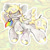 Size: 1280x1280 | Tagged: safe, artist:larvaecandy, derpy hooves, pegasus, pony, g4, pride, pride flag, progress pride flag, solo, spread wings, traditional art, wings