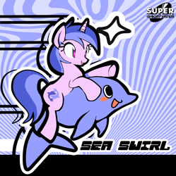 Size: 1534x1542 | Tagged: safe, artist:yidwags, sea swirl, seafoam, dolphin, pony, unicorn, g4, solo, text