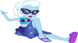 Size: 4257x2360 | Tagged: safe, edit, edited screencap, editor:homersimpson1983, screencap, trixie, equestria girls, g4, background removed, not a vector, simple background, solo, sunglasses, transparent background, wrong aspect ratio