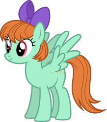 Size: 5738x6594 | Tagged: safe, artist:starryshineviolet, gameloft, peppermint goldylinks, pegasus, pony, g4, my little pony: magic princess, absurd resolution, background pony, bow, female, friendship student, hair bow, looking at something, mare, simple background, solo, spread wings, transparent background, vector, wings