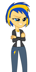 Size: 820x1640 | Tagged: safe, artist:mlpfan3991, oc, oc only, oc:flare spark, equestria girls, g4, clothes, denim, female, hoodie, jeans, jewelry, necklace, pants, simple background, smiling, solo, transparent background