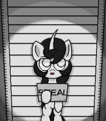 Size: 1791x2048 | Tagged: safe, artist:taoyvfei, oc, oc:taoyvfei, pony, unicorn, clothes, curved horn, horn, pixel art, prison outfit, unicorn oc