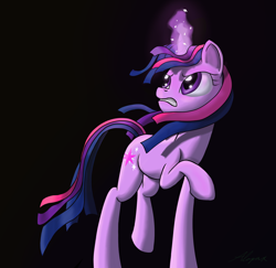 Size: 2200x2140 | Tagged: safe, artist:alorpax, twilight sparkle, pony, g4, black background, high res, magic, simple background, solo