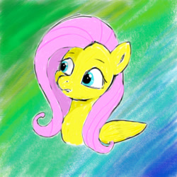 Size: 2048x2048 | Tagged: safe, artist:adamv20, fluttershy, pegasus, pony, g4, abstract background, high res, looking away, solo