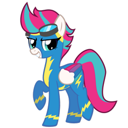 Size: 750x750 | Tagged: safe, alternate version, artist:the smiling pony, derpibooru exclusive, zipp storm, pegasus, pony, g4, g5, .svg available, clothes, g5 to g4, generation leap, grin, looking at you, simple background, smiling, solo, transparent background, uniform, vector, wonderbolts uniform