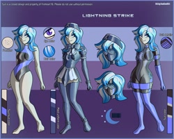 Size: 2500x2000 | Tagged: safe, artist:devillustart, oc, oc:lady lightning strike, human, equestria girls, g4, clothes, female, fireheart76's latex suit design, gloves, high res, humanized, latex, latex boots, latex gloves, latex suit, prisoners of the moon, reference sheet, rubber, rubber suit