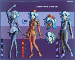Size: 2500x2000 | Tagged: safe, artist:devillustart, oc, oc:lady lightning strike, human, equestria girls, g4, clothes, fireheart76's latex suit design, gloves, high res, humanized, latex, latex boots, latex gloves, latex suit, prisoners of the moon, reference sheet, rubber, rubber suit