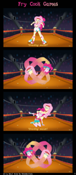 Size: 6000x13777 | Tagged: safe, artist:n0kkun, artist:nok_2, fluttershy, pinkie pie, human, comic:fry cook games, g4, clothes, comic, commission, converse, female, fight, humanized, jewelry, reference, ring, shoes, show accurate, spongebob reference, vector