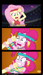 Size: 6000x10511 | Tagged: safe, artist:n0kkun, artist:nok_2, fluttershy, pinkie pie, human, comic:fry cook games, equestria girls, g4, comic, commission, female, fight, show accurate, spongebob squarepants, sports, vector, wrestling