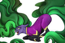 Size: 2511x1650 | Tagged: safe, alternate version, artist:crypkit, mane-iac, g4, commission, face down ass up, implied power ponies, simple background, transparent background