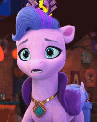 Size: 866x1080 | Tagged: safe, screencap, queen haven, pegasus, pony, family trees, g5, my little pony: make your mark, my little pony: make your mark chapter 5, spoiler:g5, spoiler:my little pony: make your mark, spoiler:my little pony: make your mark chapter 5, spoiler:mymc05e03, animated, cape, clothes, cropped, crown, female, gif, jewelry, mare, regalia, solo, sorry