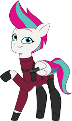 Size: 893x1494 | Tagged: safe, artist:edy_january, artist:prixy05, edit, vector edit, zipp storm, pegasus, pony, g5, my little pony: tell your tale, ada wong, agent, belt, blacktail, boots, clothes, dx.45, gloves, gun, handgun, parody, pistol, reference, resident evil, resident evil 4, resident evil 4 remake, sa dx.45, shoes, simple background, solo, stocks, sweater, transparent background, vector, weapon