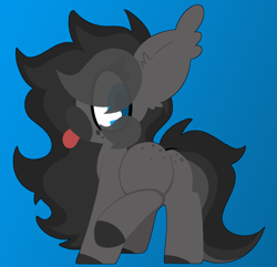 Size: 5500x5300 | Tagged: safe, artist:moonydusk, oc, oc only, oc:moonlight dusk, bat pony, pony, blue background, butt, gradient background, plot, solo