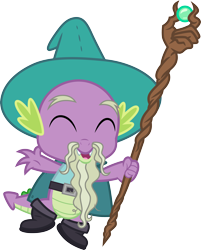 Size: 3000x3725 | Tagged: safe, artist:cloudy glow, spike, dungeons and discords, g4, .ai available, clothes, dungeons and dragons, garbuncle, hat, high res, ogres and oubliettes, simple background, solo, transparent background, vector, wizard hat