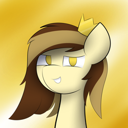 Size: 2564x2564 | Tagged: safe, artist:japkozjad, oc, oc only, oc:prince whateverer, pegasus, pony, bust, crown, high res, icon, jewelry, looking at you, portrait, regalia, smiling