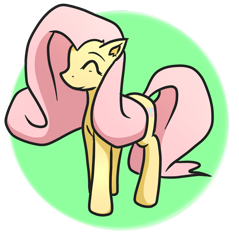 Size: 1713x1789 | Tagged: safe, artist:taps, fluttershy, pegasus, pony, g4, ^^, eyes closed, female, mare, simple background, solo, standing