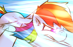 Size: 3000x1941 | Tagged: safe, artist:taps, rainbow dash, pegasus, pony, g4, close-up, fast, female, flying, gritted teeth, high res, mare, solo, spread wings, teeth, wings