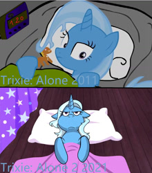 Size: 1275x1451 | Tagged: source needed, safe, artist:justlovegbandimissyou, artist:tiarawhy, edit, trixie, g4, comparison, female, meme