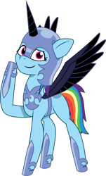 Size: 795x1316 | Tagged: safe, alternate version, artist:prixy05, rainbow dash, pegasus, pony, g4, g5, my little pony: tell your tale, clothes, costume, g4 to g5, generation leap, nightmare moon armor, nightmare night costume, simple background, solo, transparent background, vector