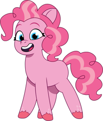 Size: 992x1164 | Tagged: safe, artist:prixy05, pinkie pie, earth pony, pony, g4, g5, my little pony: tell your tale, g4 to g5, generation leap, simple background, smolpie, solo, transparent background, vector