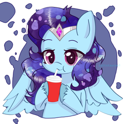 Size: 4000x4000 | Tagged: safe, artist:cattstaycool, oc, oc only, pegasus, pony, drink, drinking, simple background, solo, white background