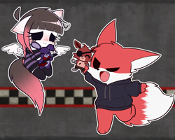 Size: 2330x1866 | Tagged: safe, artist:arwencuack, oc, oc:arwencuack, pegasus, anthro, chibi, five nights at freddy's, fnaf 2, solo