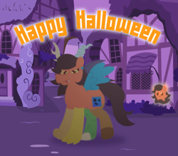 Size: 2517x2207 | Tagged: safe, artist:epsipeppower, discord, oc, oc:robertapuddin, ghost, undead, g4, boo, clothes, cosplay, costume, halloween, high res, holiday, possessed