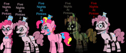 Size: 828x347 | Tagged: safe, artist:thebronypony123, pinkie pie, g4, animatronic, five nights at freddy's, five nights at pinkie's, five nights at pinkie's 2, five nights at pinkie's 3, five nights at pinkie's 4, solo