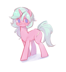 Size: 907x990 | Tagged: safe, artist:cloverieee, oc, oc only, oc:jasmine, pony, unicorn, female, simple background, smiling, solo, white background