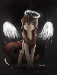 Size: 2480x3235 | Tagged: source needed, safe, artist:blvckmagic, oc, oc only, oc:ophiuchus, kirin, eyes closed, female, halo, high res, mare, solo