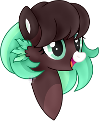 Size: 835x1011 | Tagged: safe, artist:pure-blue-heart, oc, oc only, earth pony, pony, bust, earth pony oc, female, mare, mare oc, open mouth, open smile, portrait, raffle prize, simple background, smiling, solo, transparent background, two toned mane