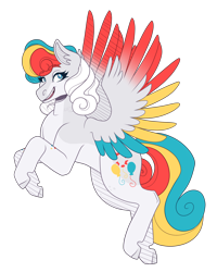 Size: 2800x3500 | Tagged: safe, artist:monnarcha, oc, oc only, pegasus, pony, colored wings, female, high res, mare, multicolored wings, simple background, solo, transparent background, wings