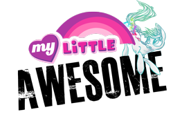 Size: 1280x960 | Tagged: safe, artist:mylittleawesome, artist:syntactics, oc, oc only, oc:mylittleawesome, earth pony, pony, logo, male, paintbrush, simple background, solo, stallion, transparent background