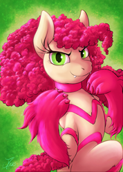 Size: 1728x2433 | Tagged: safe, artist:jamescorck, oc, oc:cotton bucket, earth pony, pony, clothes, cosplay, costume, darkstalkers, felicia, female, mare, solo