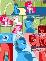 Size: 2000x2643 | Tagged: safe, artist:bestponies, nurse redheart, twilight sparkle, oc, oc:doctor gumheart, oc:gooey gum, oc:gum heart, oc:red drop, alicorn, goo, goo pony, monster pony, original species, pony, comic:nurses take over, g4, belly, big belly, butt, clothes, comic, comic panel, dialogue, female, fetish, high res, hospital, huge belly, impossibly large belly, mare, open mouth, plot, preylight, safe vore, speech bubble, stomach noise, twilight sparkle (alicorn), vore